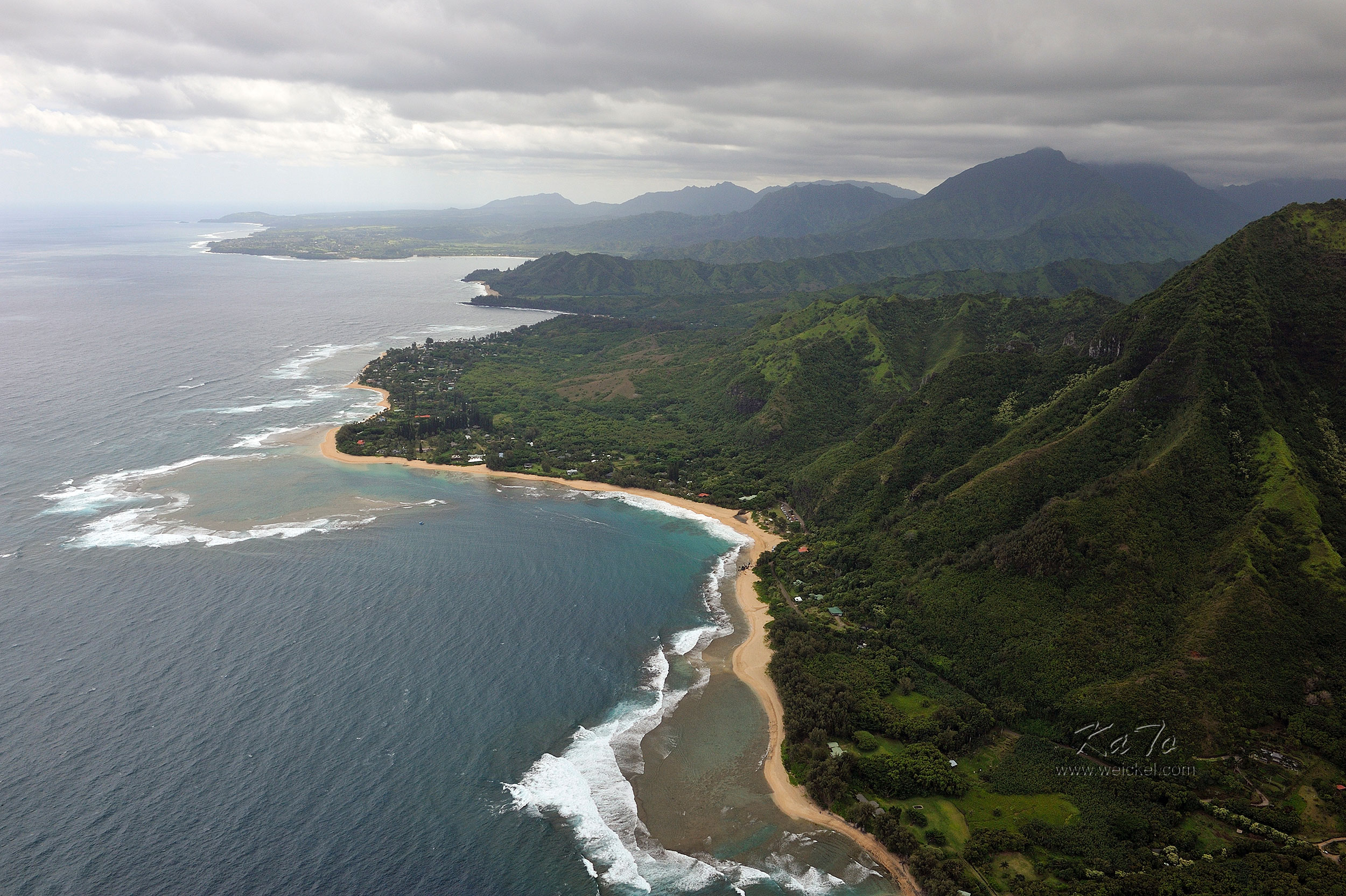 Helicopter flight across Kauai (Na Pali Coast)